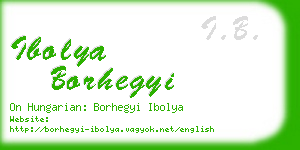 ibolya borhegyi business card